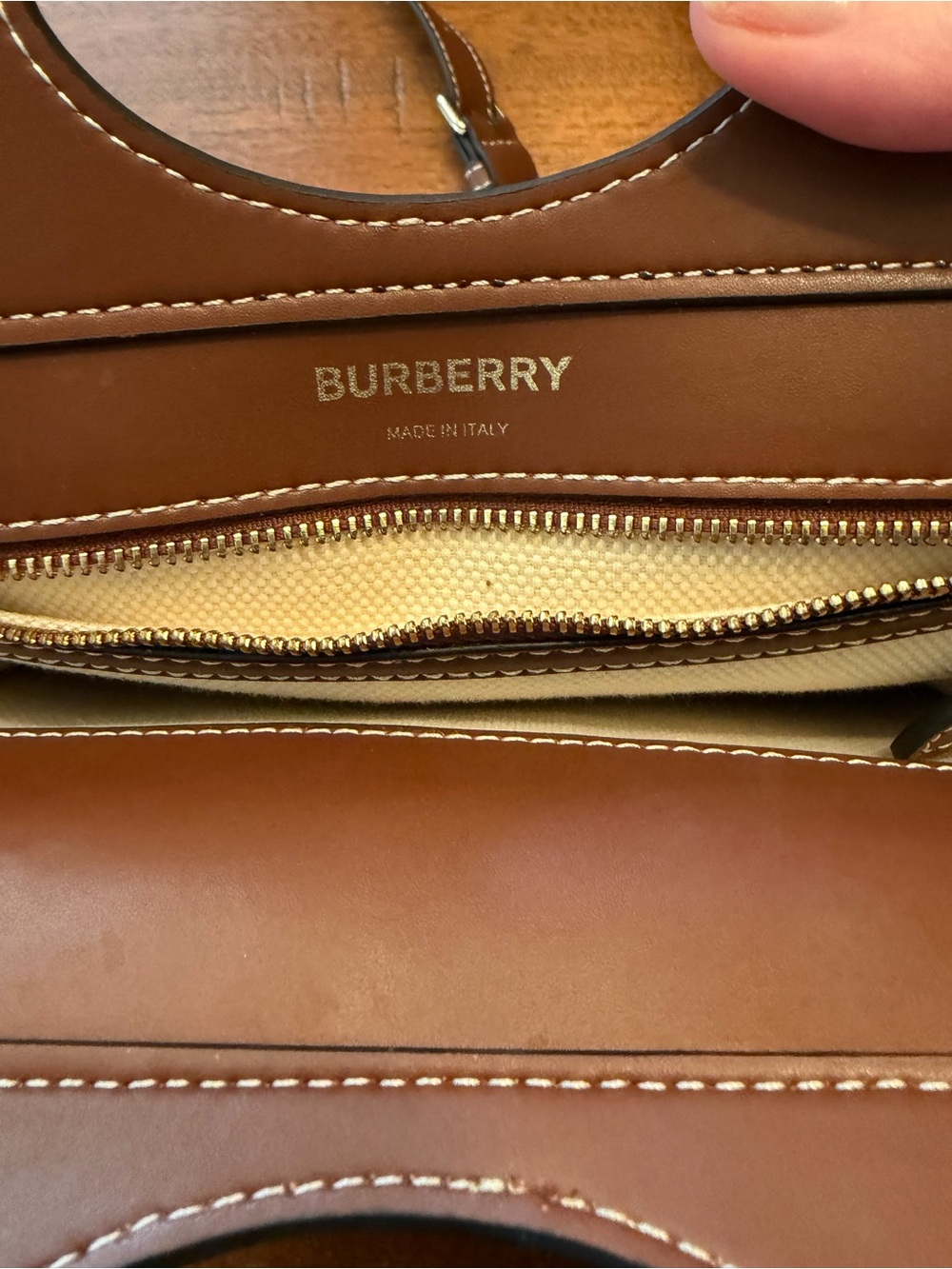Burberry Beige Canvas with Brown Leather Trim Crossbody Bag - Picture 9 of 14
